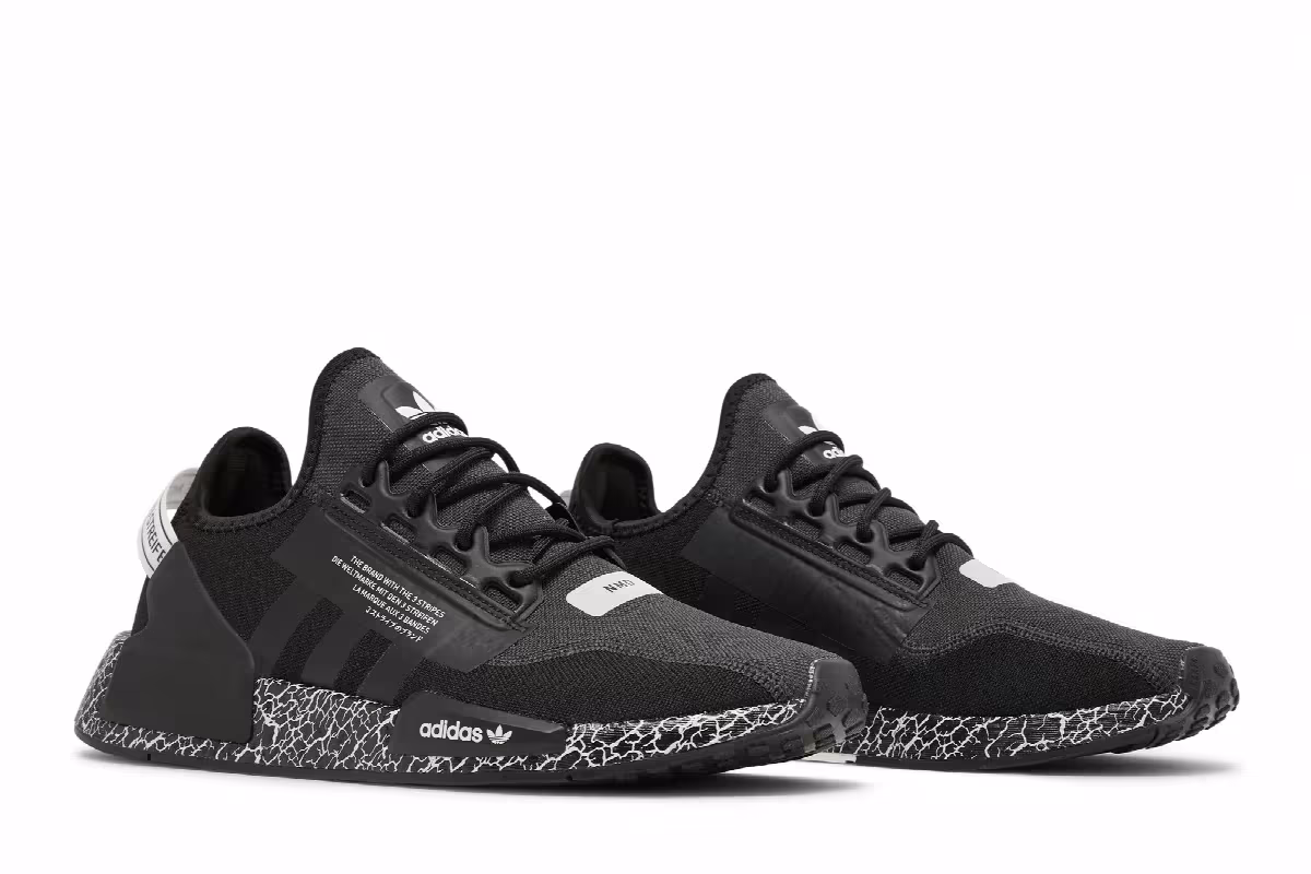 Adidas NMD_R1 V2 Crackled - Black Carbon, view 9