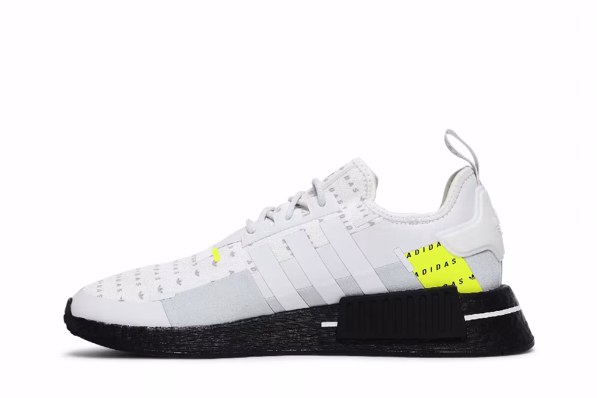 Adidas NMD_R1 All Over Logo - White Team Solar Yellow, view 4
