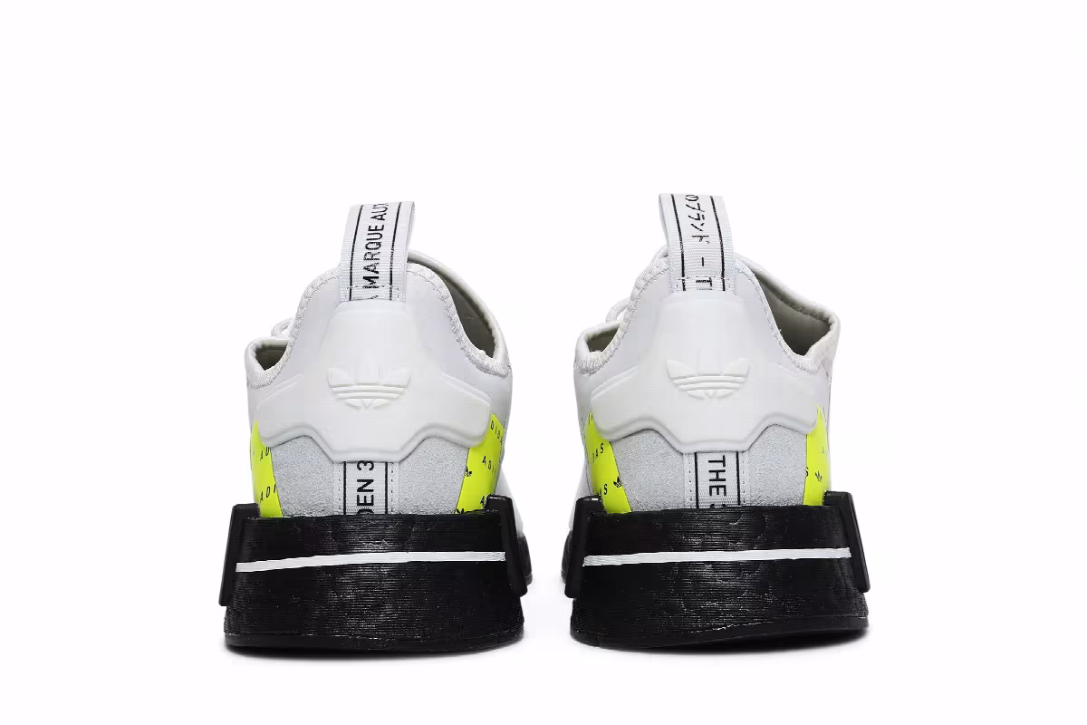 Adidas NMD_R1 All Over Logo - White Team Solar Yellow, view 7