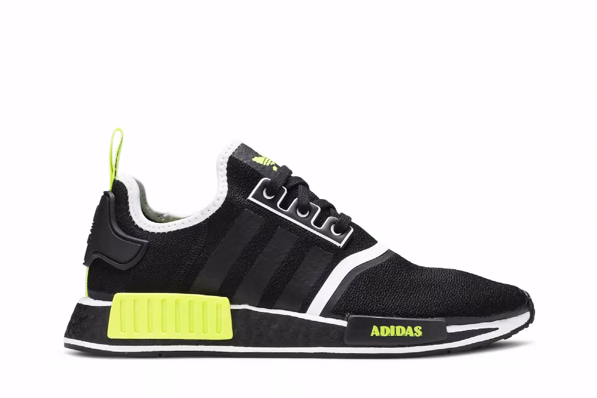 adidas NMD_R1 Black Solar Yellow, view 2