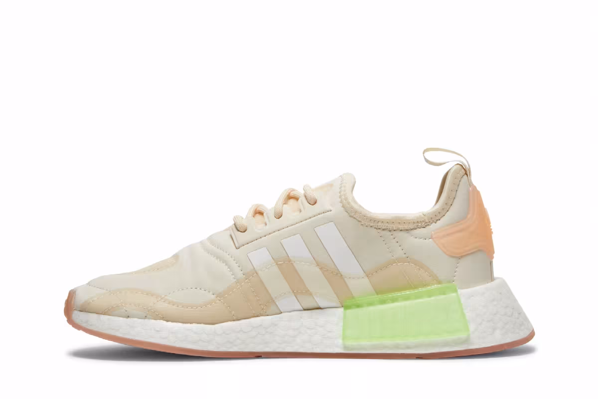 Adidas Women's NMD_R1 Wonder White Signal Green, view 4