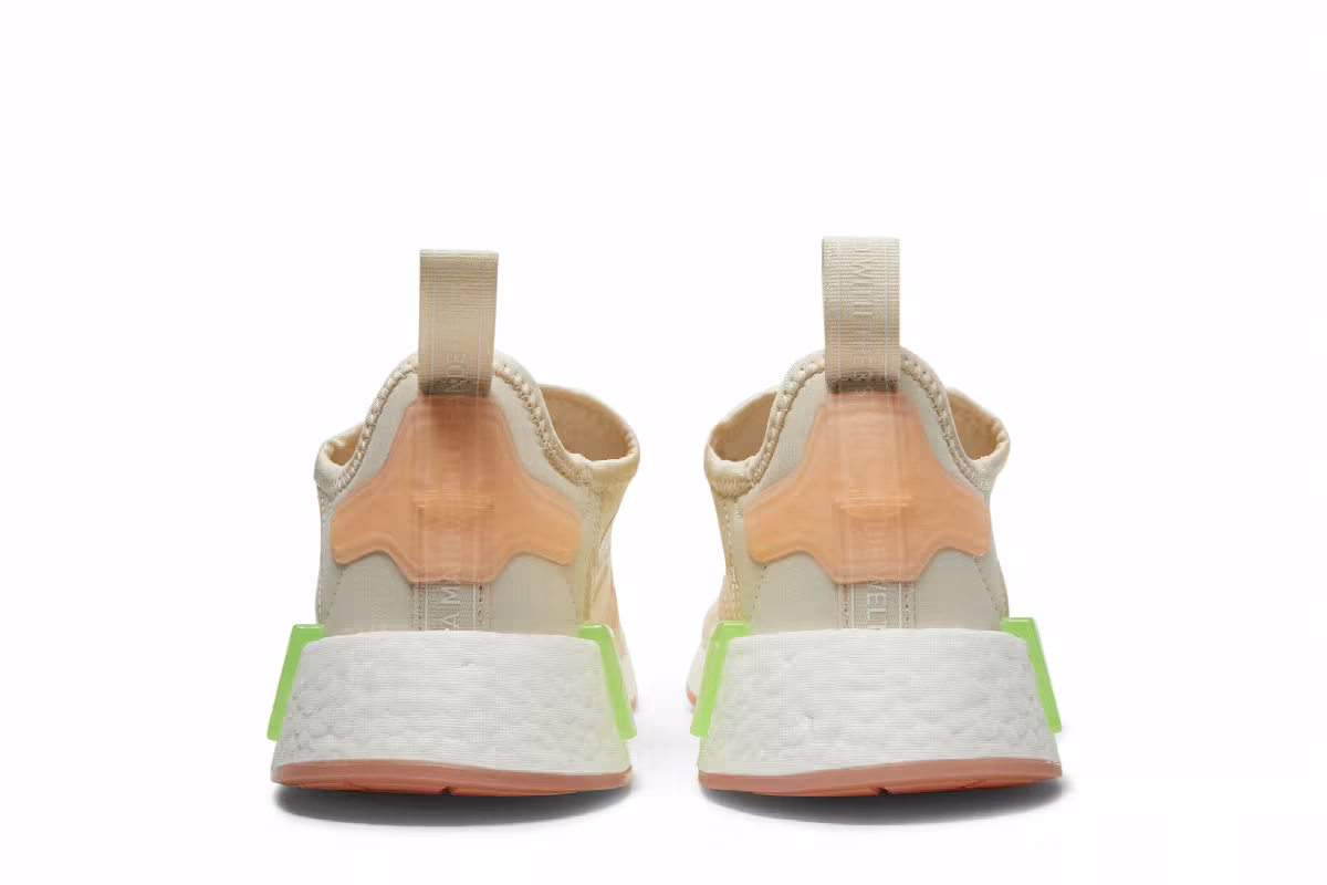 Adidas Women's NMD_R1 Wonder White Signal Green, view 7