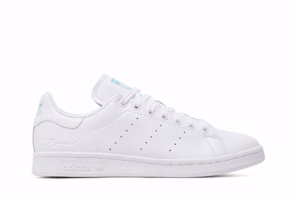 Kyne x adidas Stan Smith White Pulse Aqua, view 2
