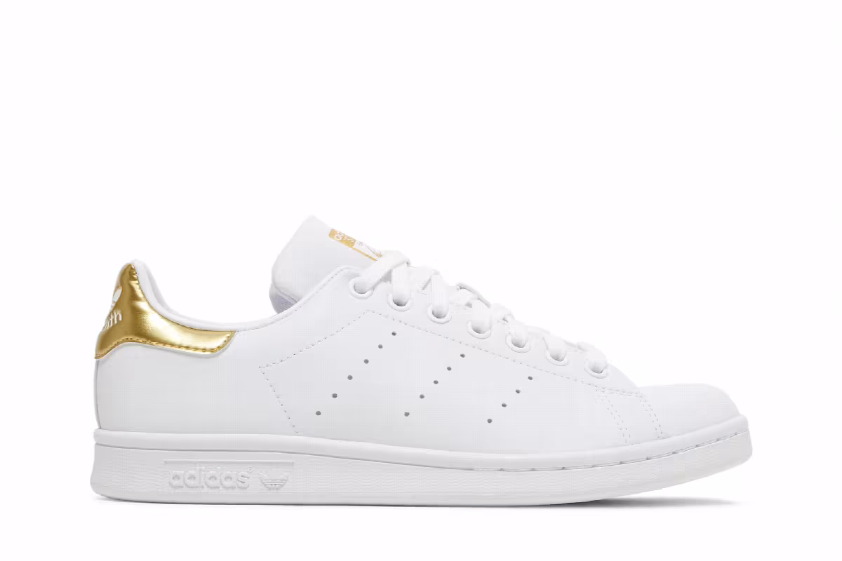 adidas Women's Stan Smith White Gold Metallic, view 2
