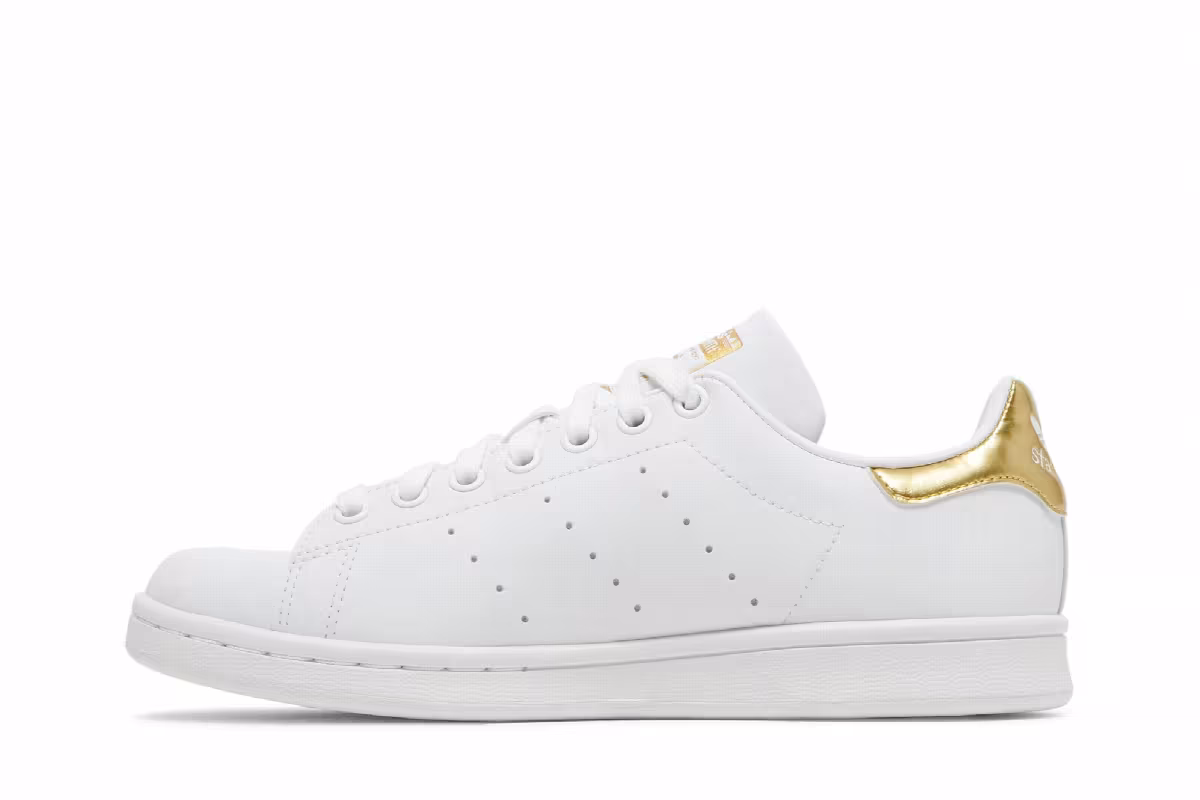 adidas Women's Stan Smith White Gold Metallic, view 4