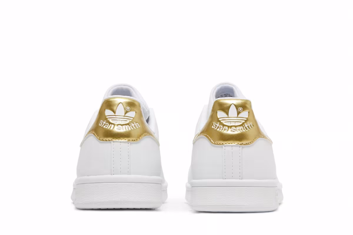 adidas Women's Stan Smith White Gold Metallic, view 7