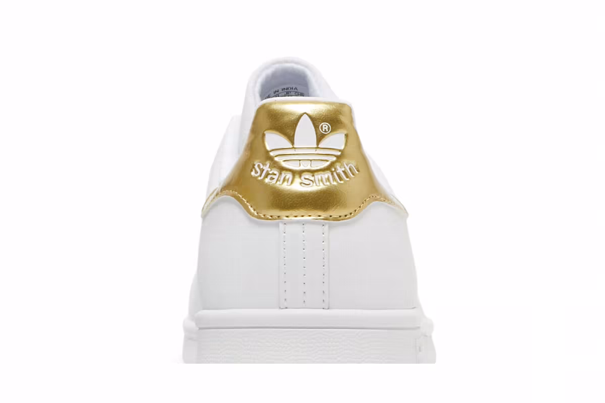 adidas Women's Stan Smith White Gold Metallic, view 8