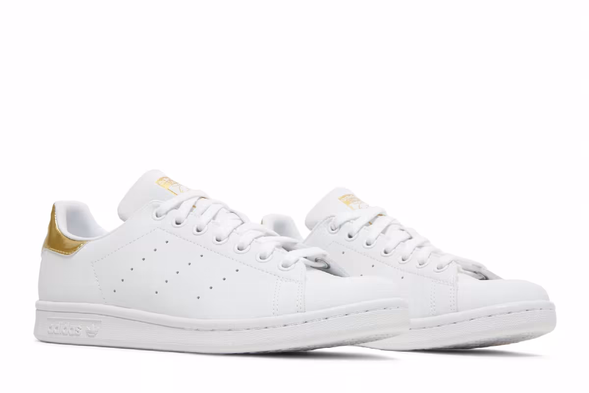 adidas Women's Stan Smith White Gold Metallic, view 9