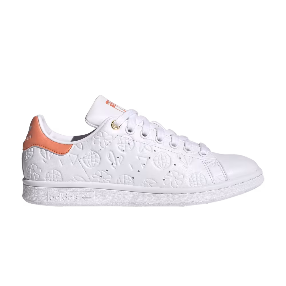 Adidas Women's Stan Smith Embossed Graphics - White Semi Coral