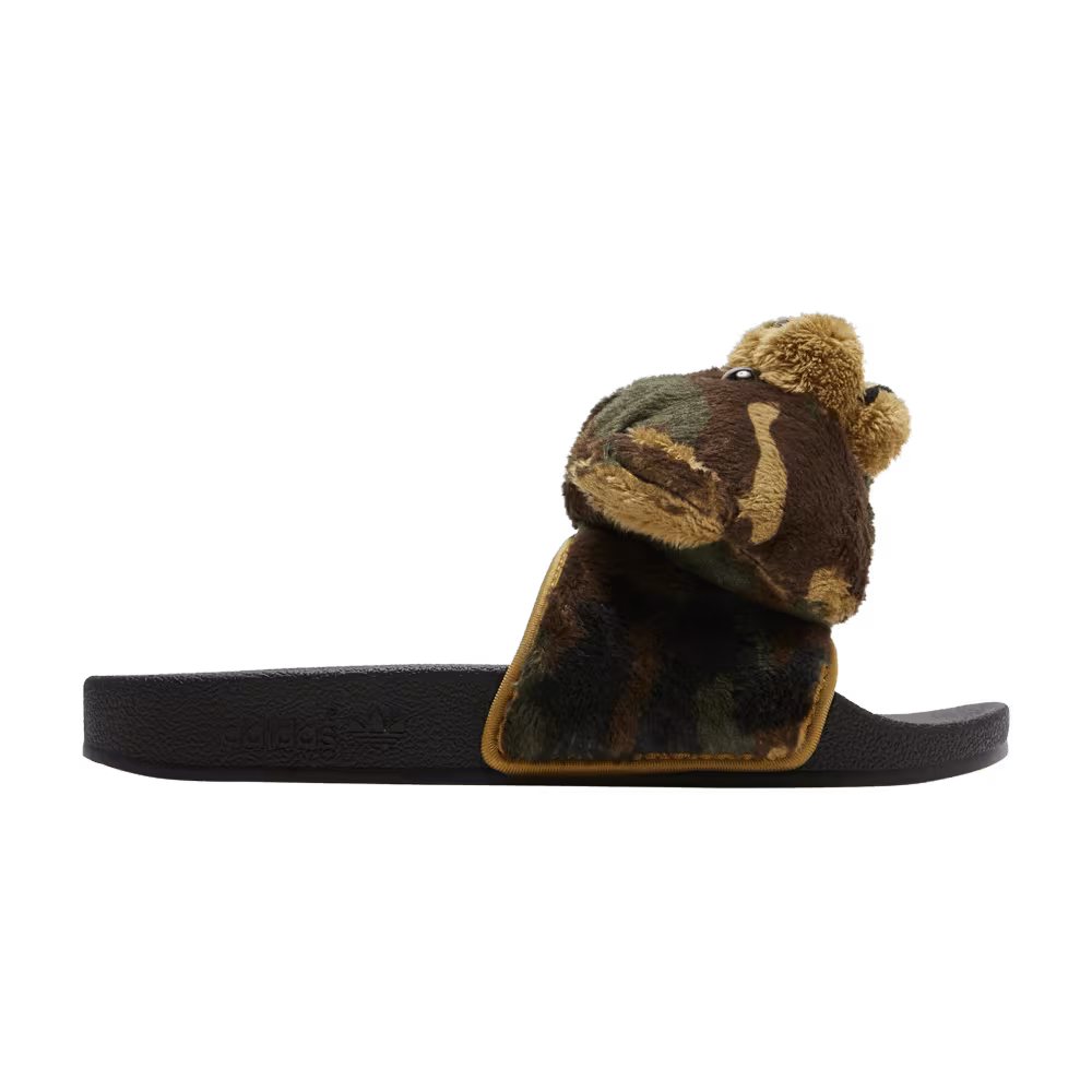 Jeremy Scott x adidas Adilette Slide Camo Teddy