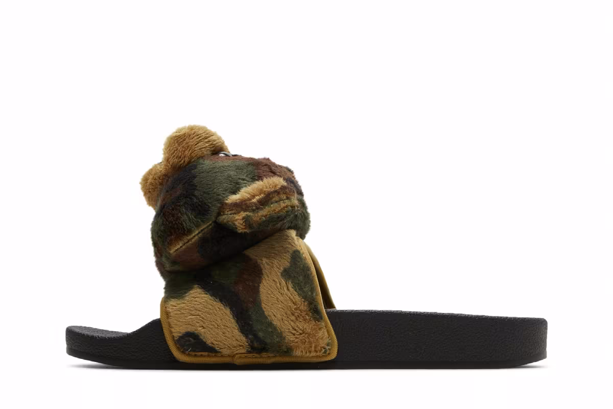 Jeremy Scott x adidas Adilette Slide Camo Teddy, view 4