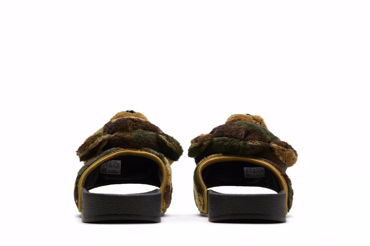 Jeremy Scott x adidas Adilette Slide Camo Teddy, view 7