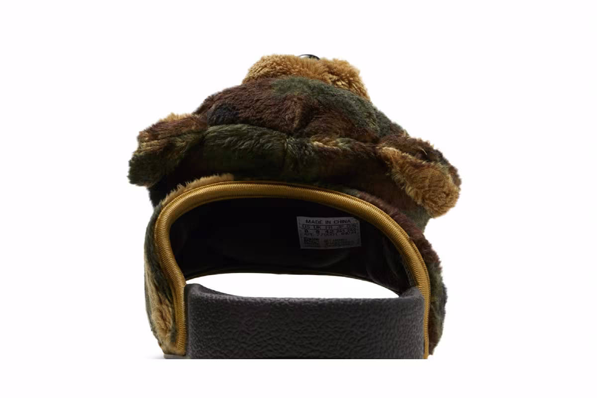 Jeremy Scott x adidas Adilette Slide Camo Teddy, view 8
