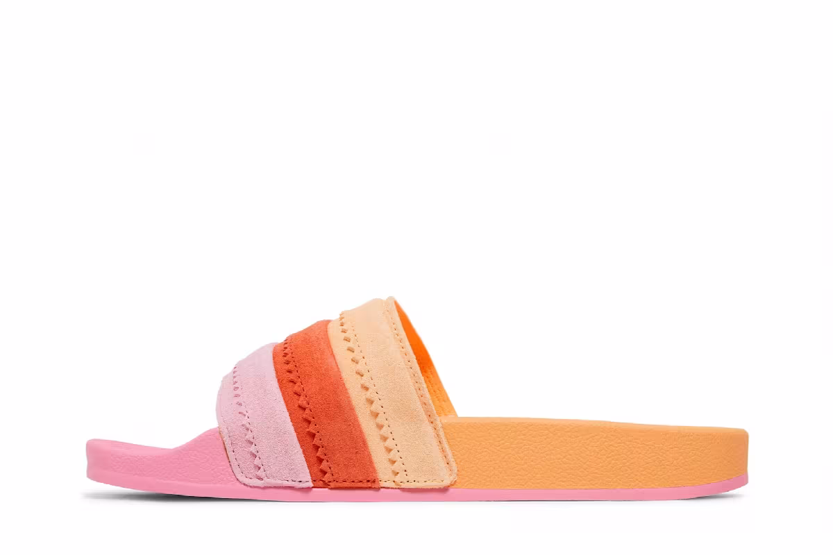 Adidas Women's Adilette Slides Light Pink Orange, view 4