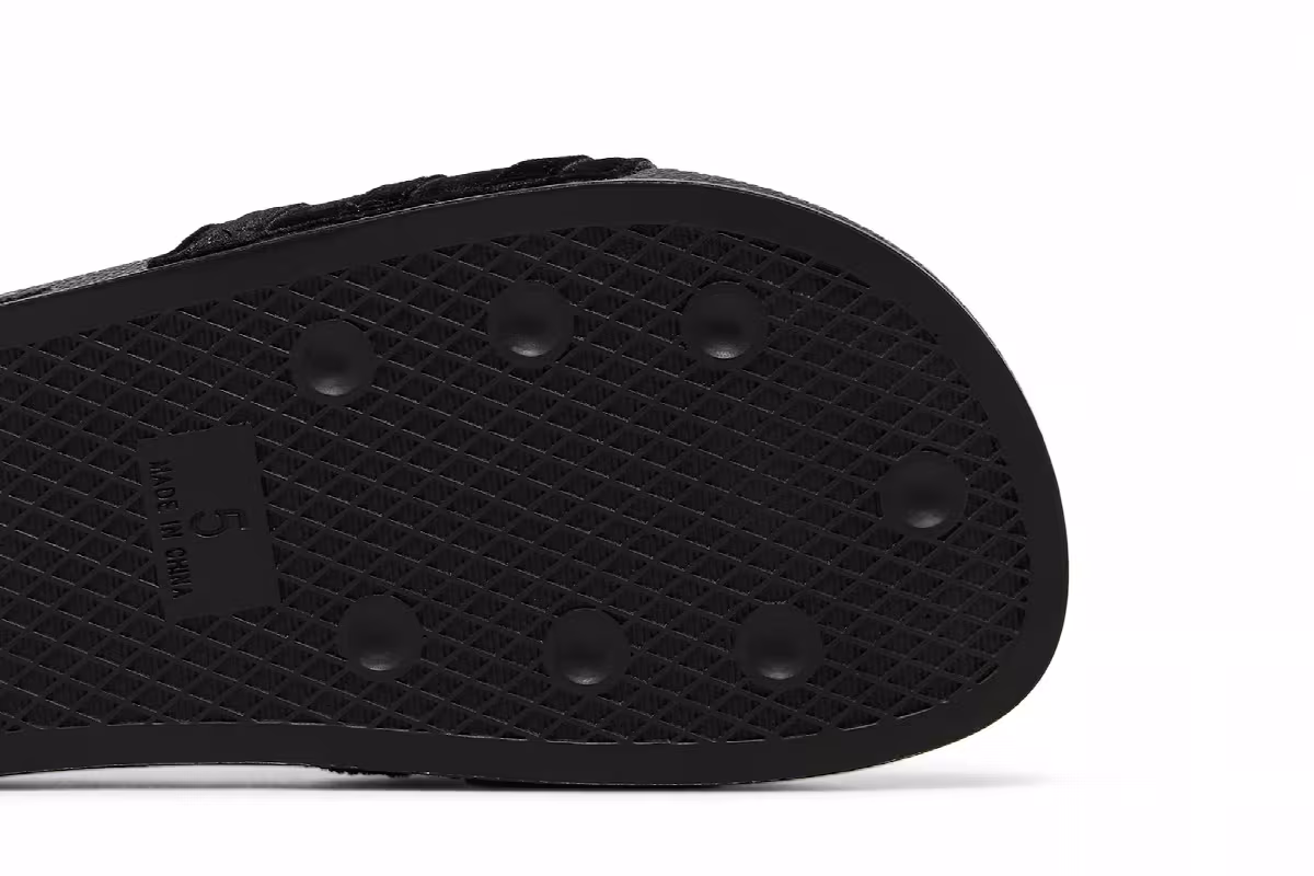 Adidas Women's Adilette Slide Black Gold Metallic, view 6