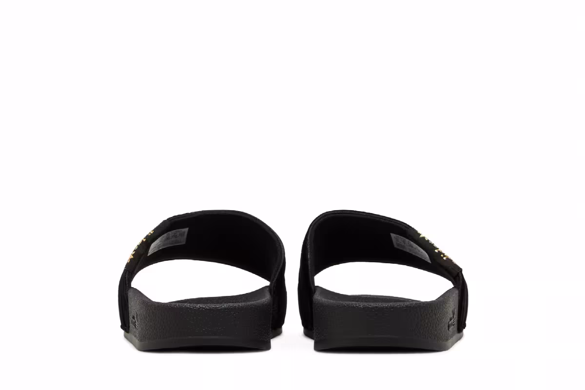 Adidas Women's Adilette Slide Black Gold Metallic, view 7