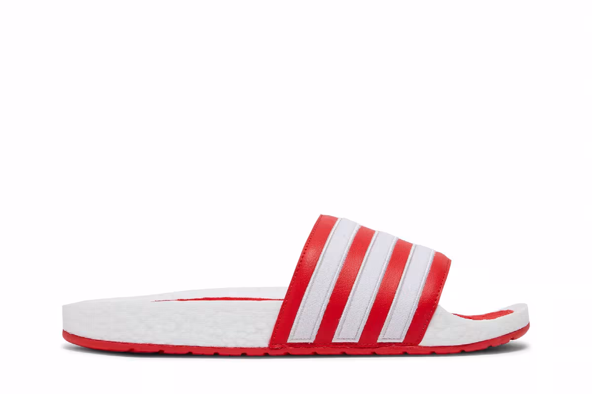 Adidas Adilette Boost Slide White Red, view 2