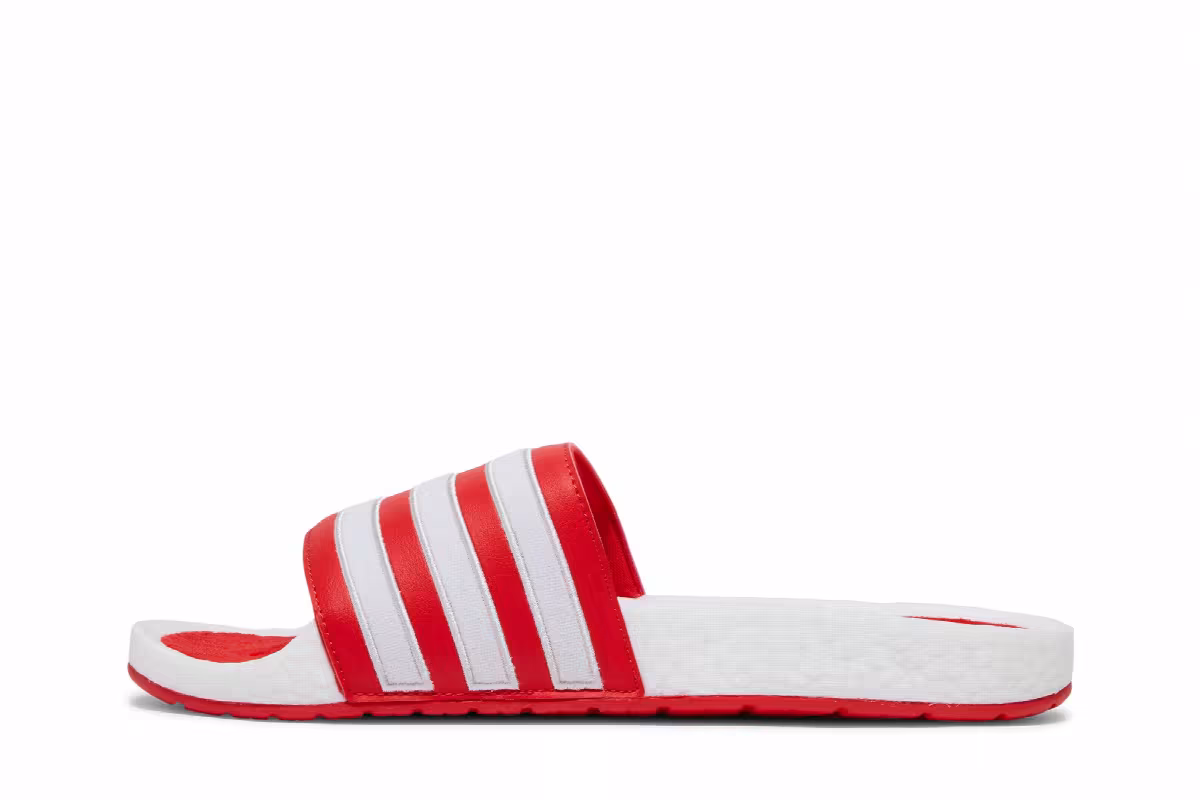 Adidas Adilette Boost Slide White Red, view 4
