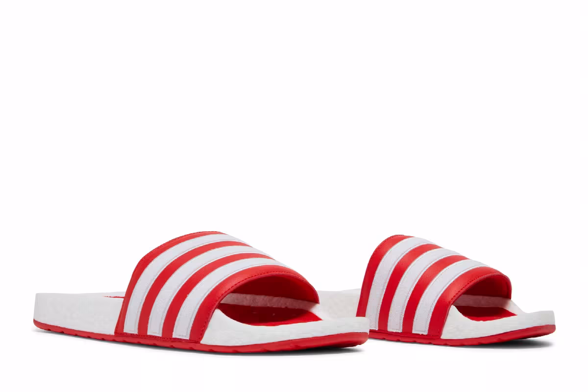 Adidas Adilette Boost Slide White Red, view 9
