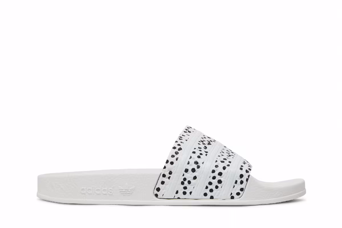 Adidas Women's Adilette Slide Polka - White, view 2