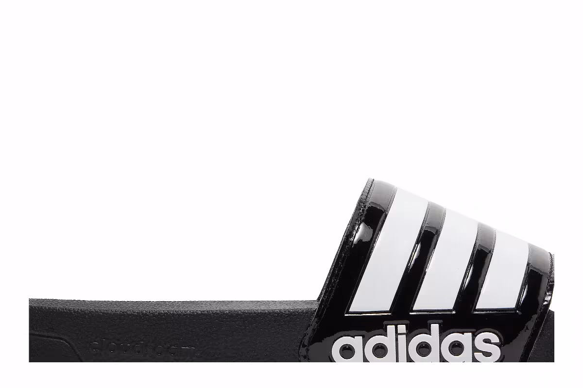 Hirocoledge x adidas Women's Adilette Shower Slide Black White, view 3