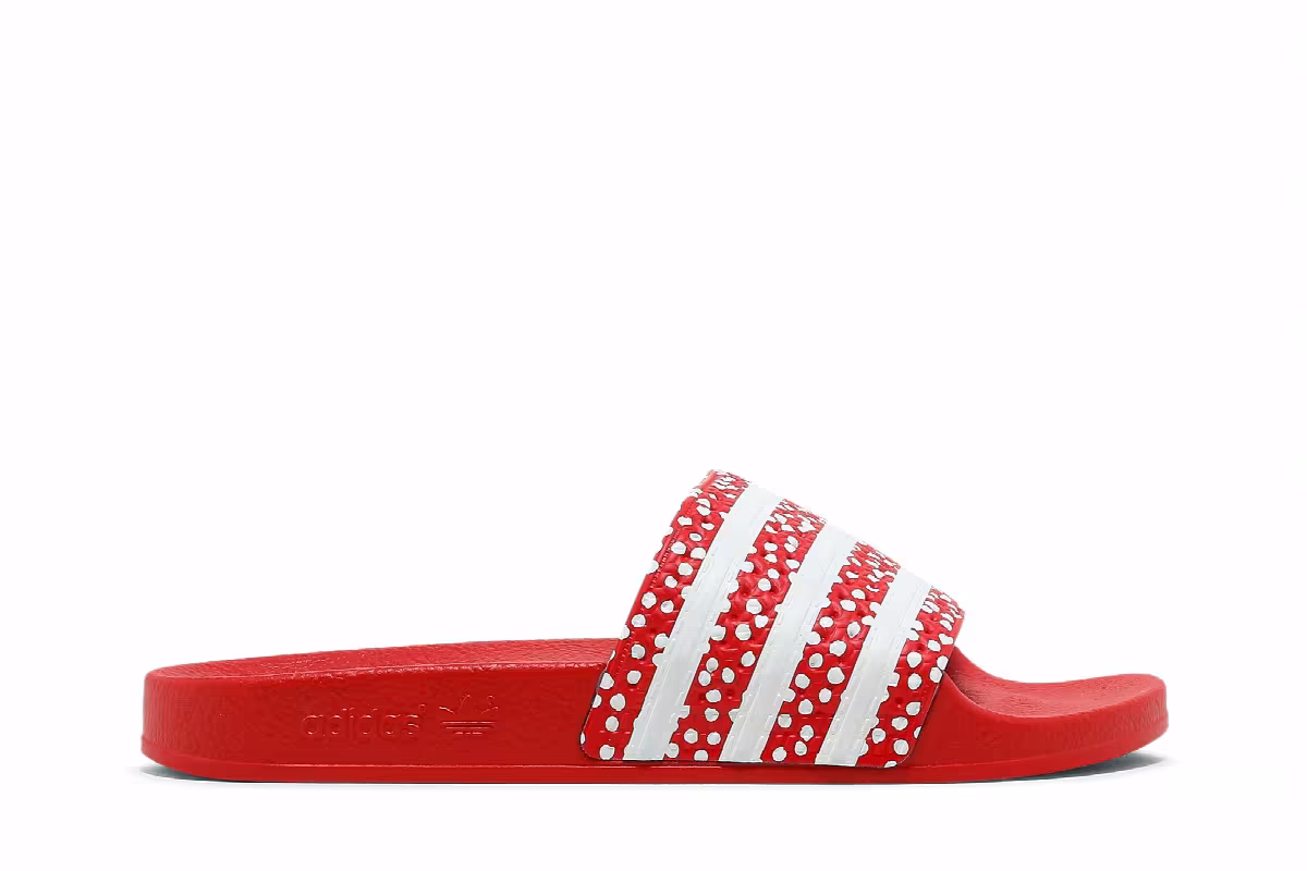 Adidas Women's Adilette Slide Polka - Vivid Red, view 2