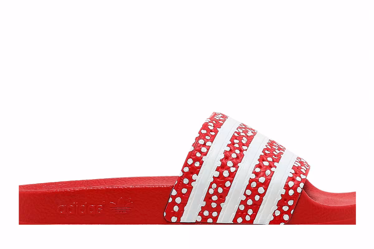 Adidas Women's Adilette Slide Polka - Vivid Red, view 3