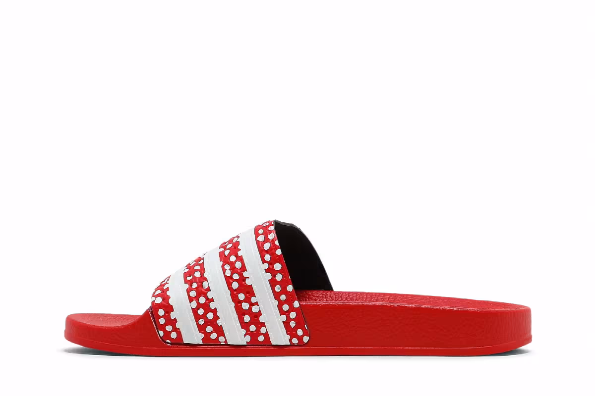 Adidas Women's Adilette Slide Polka - Vivid Red, view 4