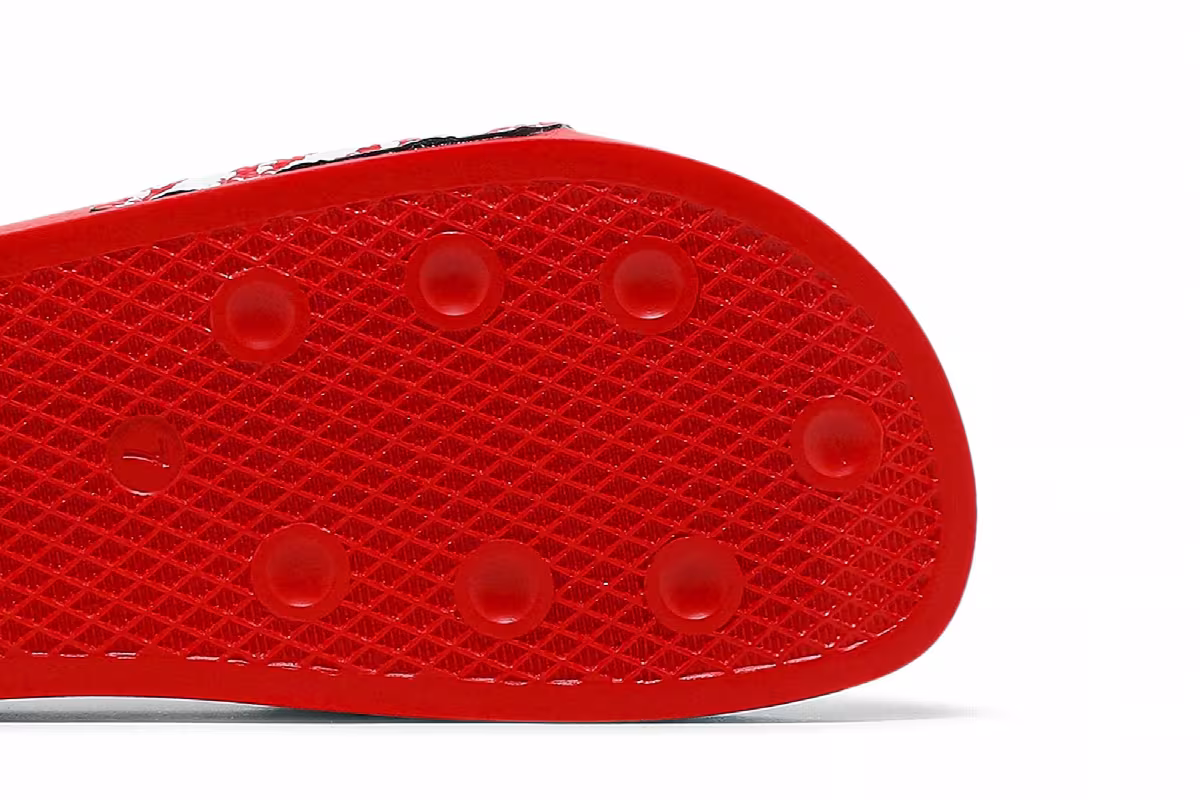 Adidas Women's Adilette Slide Polka - Vivid Red, view 6