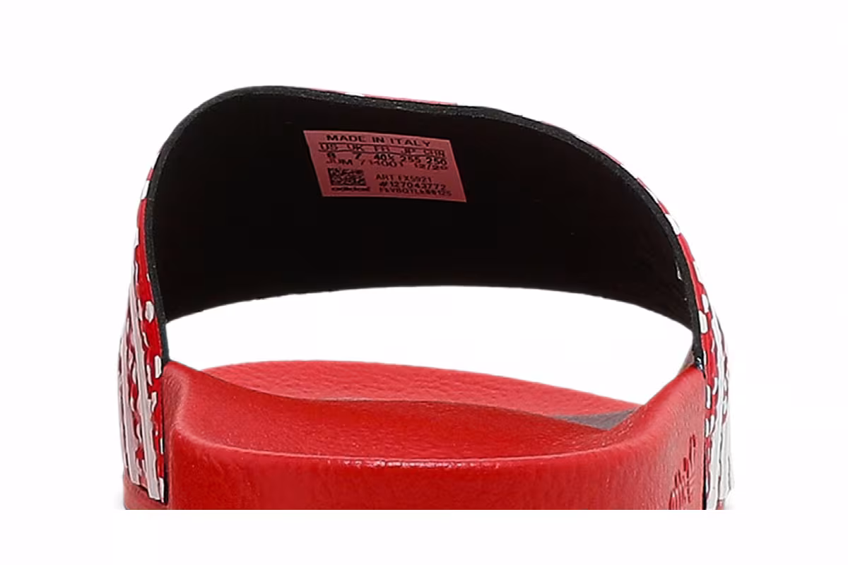 Adidas Women's Adilette Slide Polka - Vivid Red, view 8