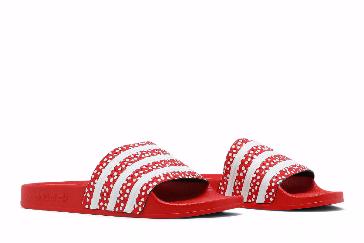 Adidas Women's Adilette Slide Polka - Vivid Red, view 9