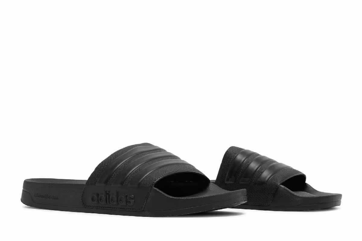 Adidas Adilette Shower Slide Triple Black, view 9