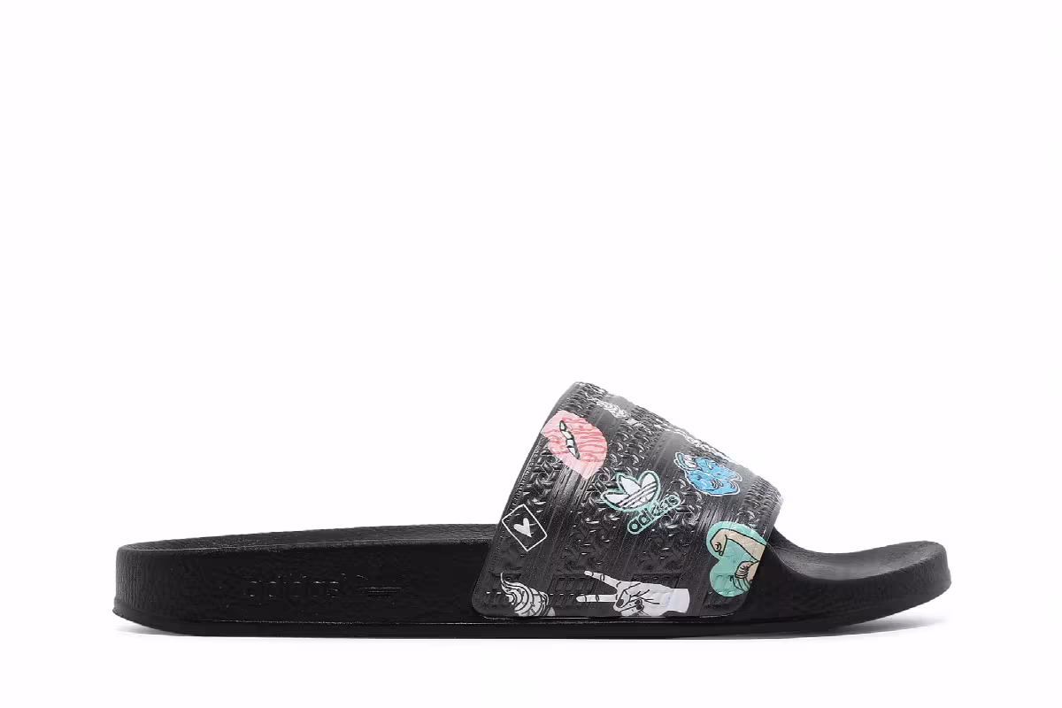 Adidas Adilette Slide J Empowering Graphics - Black, view 2