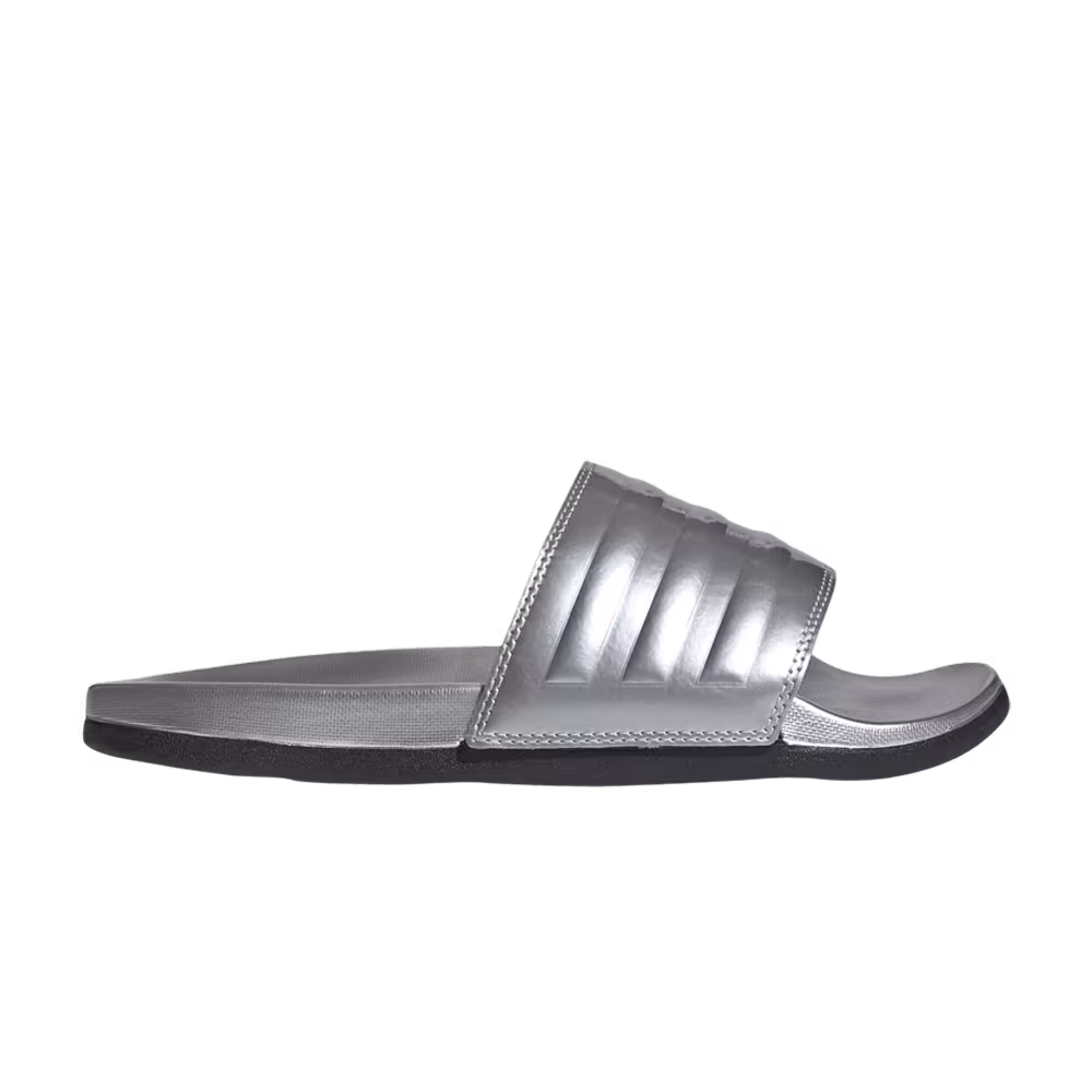 Adidas Women's Adilette Comfort Slide Silver Metallic