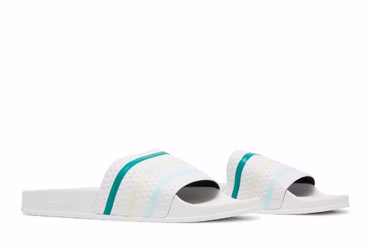 Adidas Adilette Slide White Halo Mint, view 9
