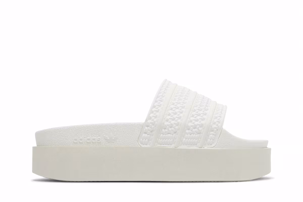 Adidas Women's Adilette Bonega Slide Triple White, view 2