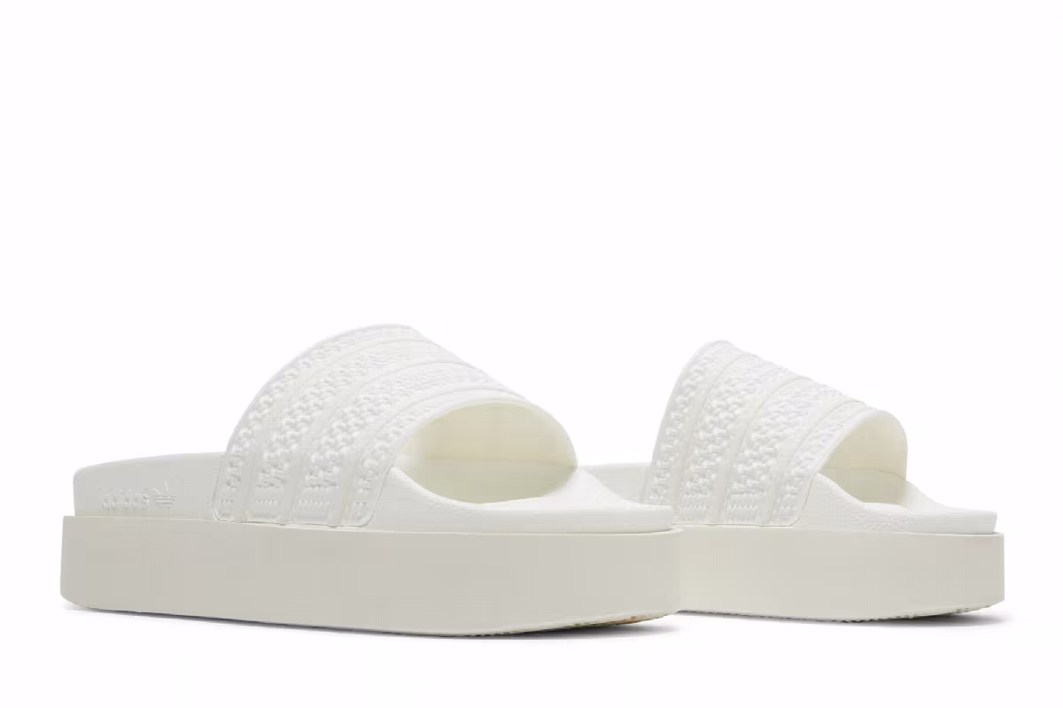 Adidas Women's Adilette Bonega Slide Triple White, view 9