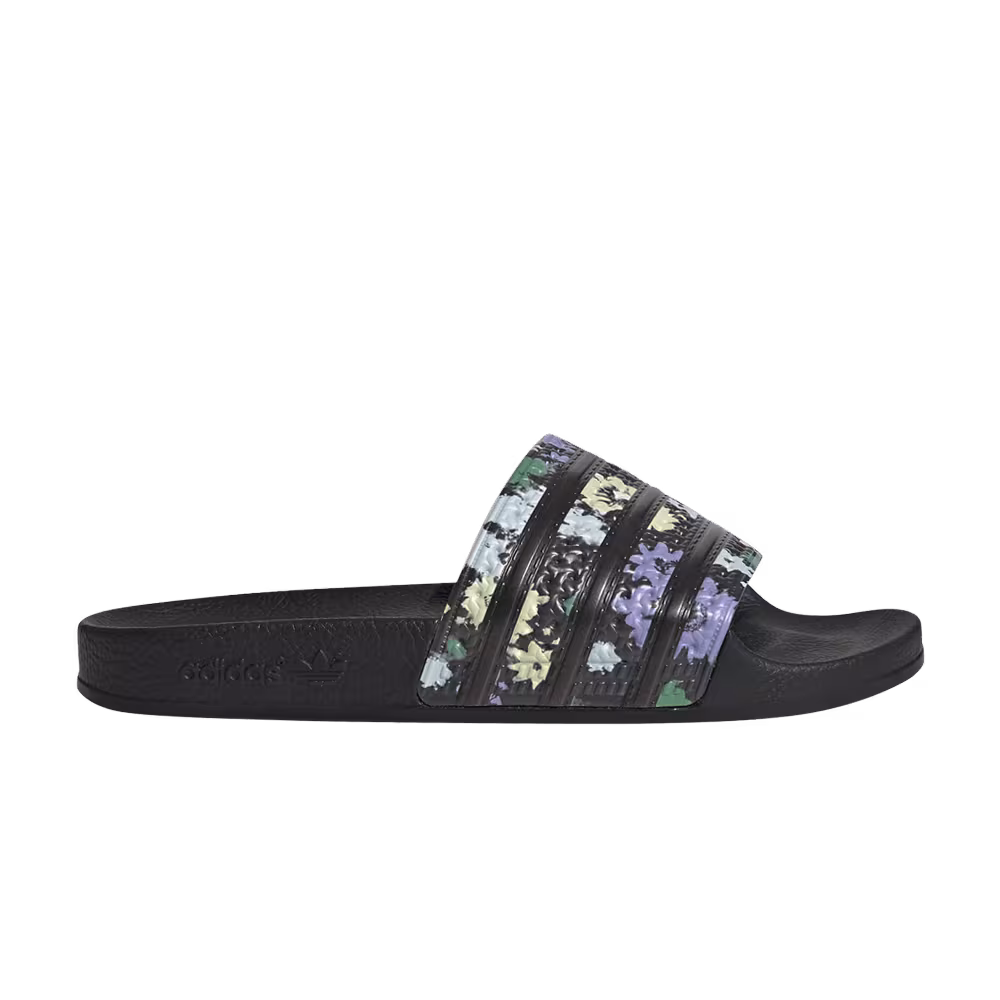 Adidas Women's Adilette Slide Black Floral