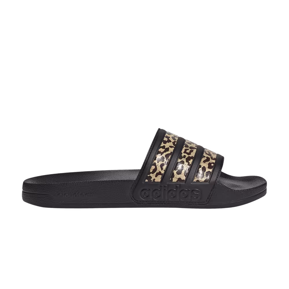 Hirocoledge x adidas Women's Adilette Shower Slide Black Leopard