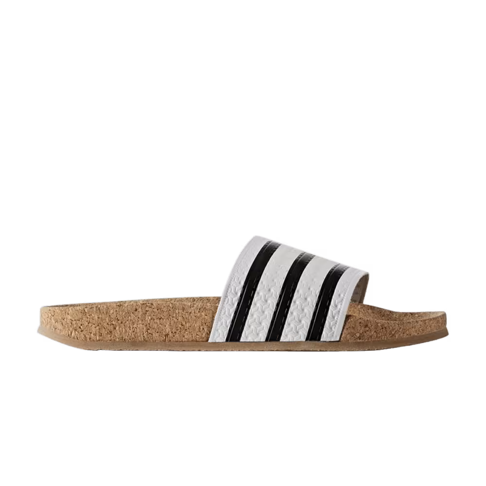 Adidas Women's Adilette Cork Slide White