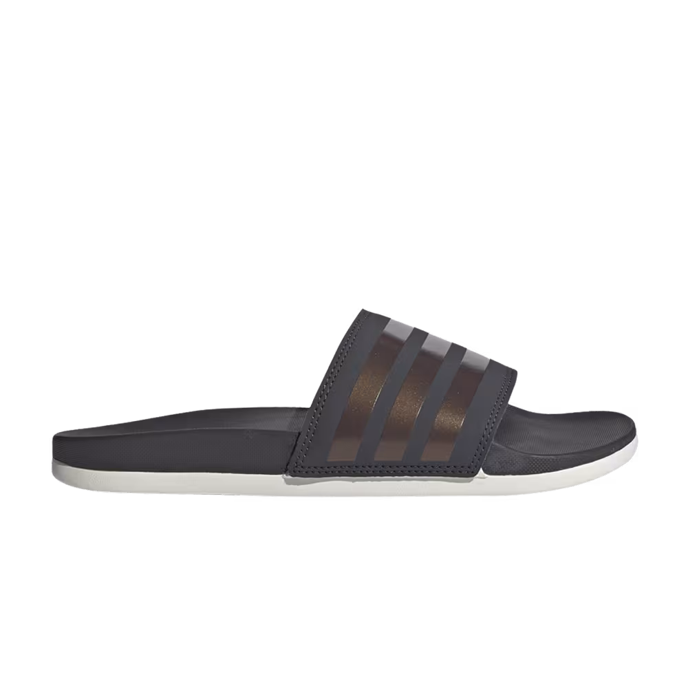 Adidas Women's Adilette Comfort Slides Stripes Shimmer - Copper Metallic