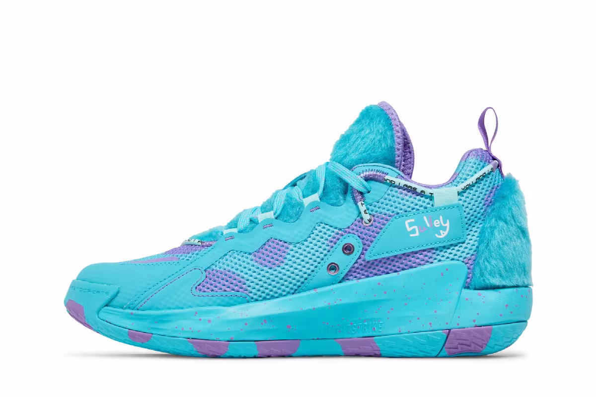 Monsters Inc. x adidas Dame 7 EXTPLY Sulley, view 4