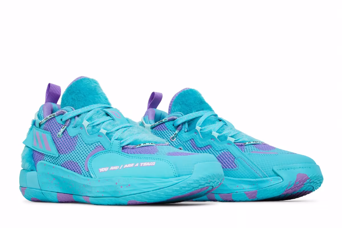Monsters Inc. x adidas Dame 7 EXTPLY Sulley, view 9