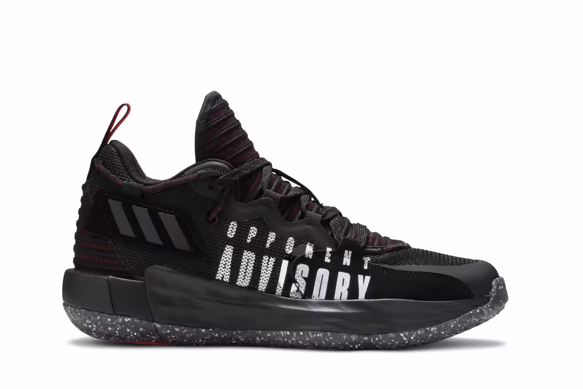 adidas Dame 7 Opponent Advisory - Black Vivid Red, view 2