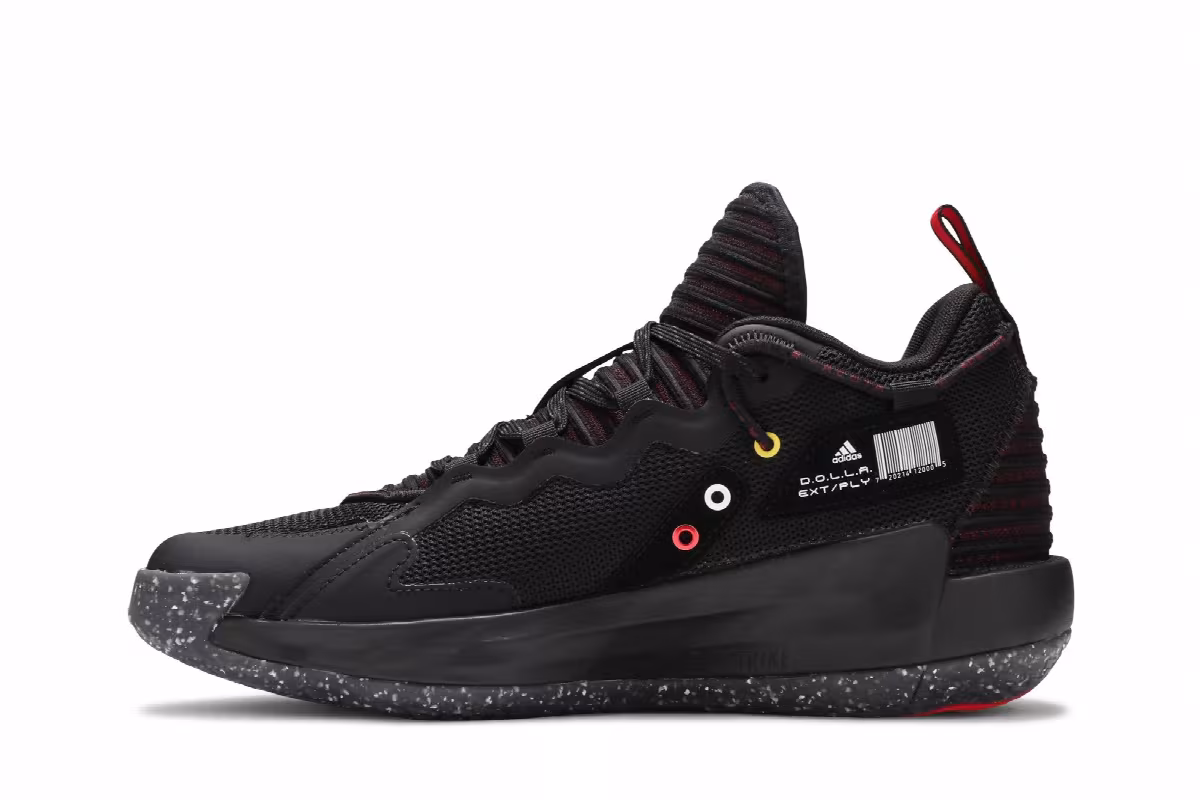 adidas Dame 7 Opponent Advisory - Black Vivid Red, view 4
