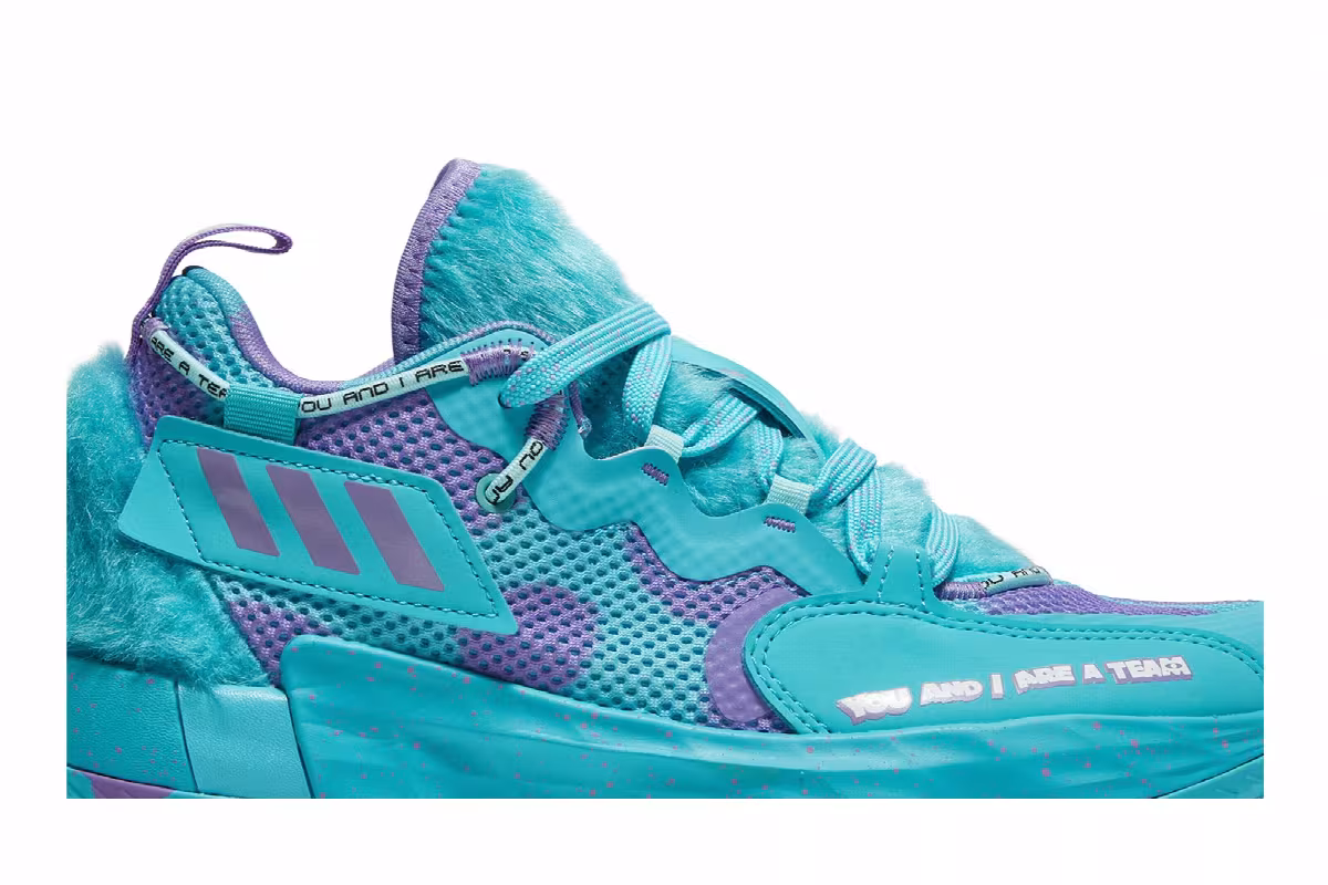 Monsters Inc. x adidas Dame 7 EXTPLY Big Kid Sulley, view 3