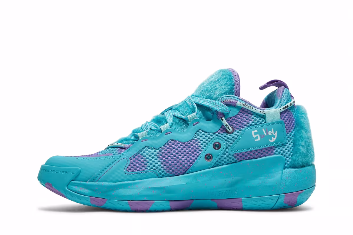 Monsters Inc. x adidas Dame 7 EXTPLY Big Kid Sulley, view 4