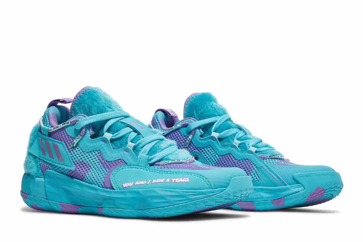 Monsters Inc. x adidas Dame 7 EXTPLY Big Kid Sulley, view 9