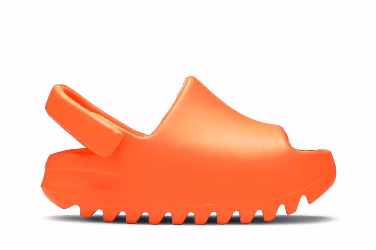 adidas Yeezy Slides Infants Enflame Orange, view 2