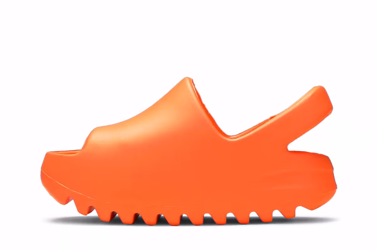 adidas Yeezy Slides Infants Enflame Orange, view 4
